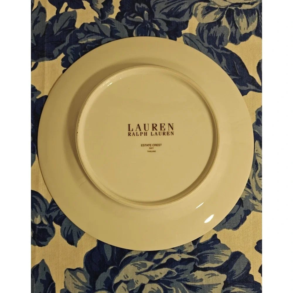 Ralph Lauren Estate Crest Accent  Plate Blue Gold